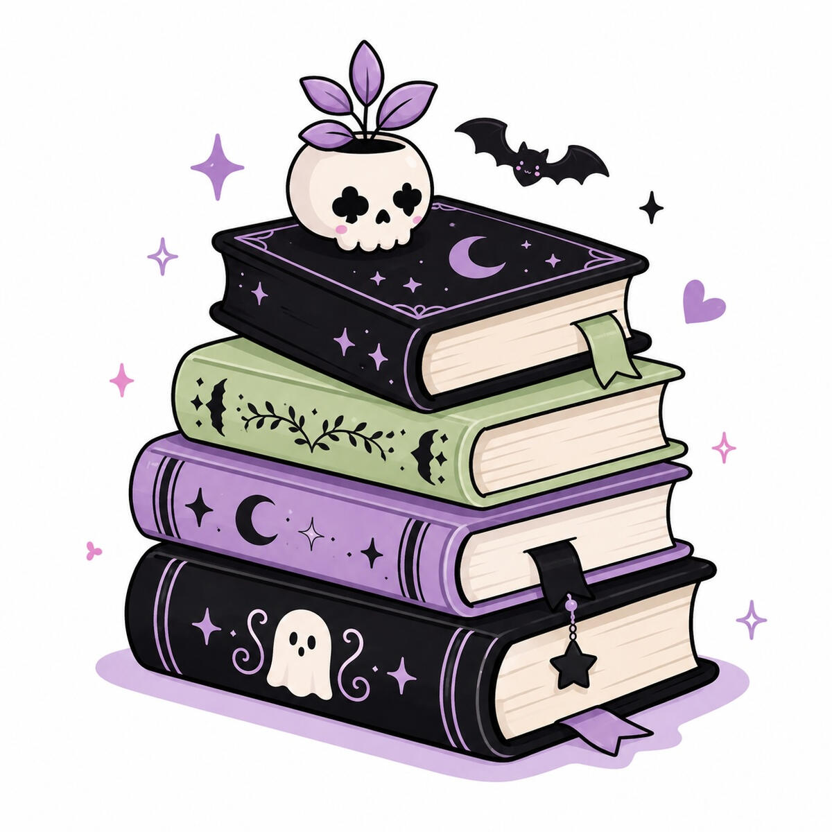 caricature of author with books